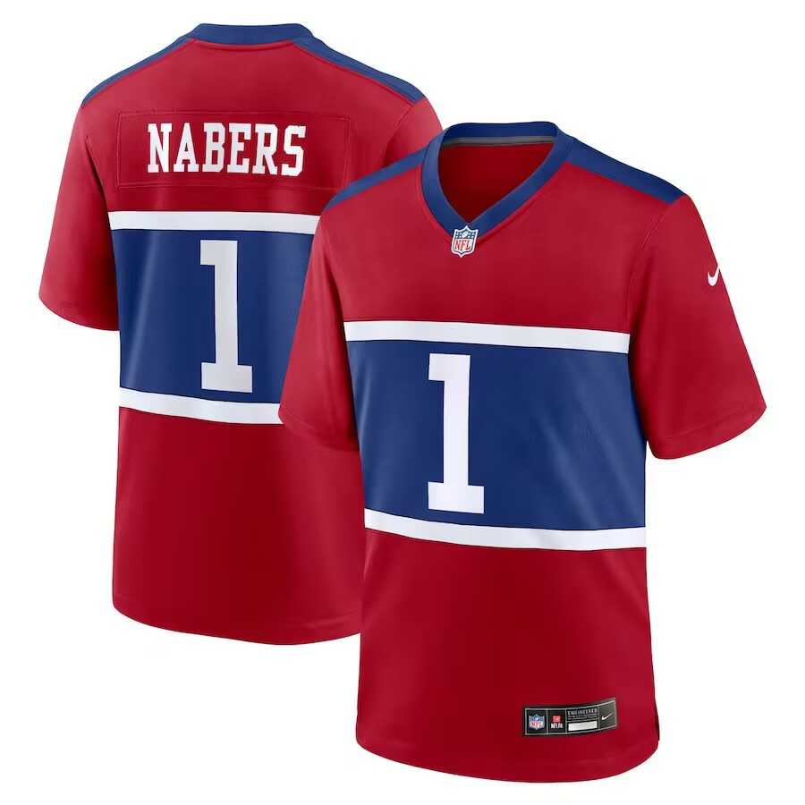 Men & Women & Youth New York Giants #1 Malik Nabers Red Vapor Untouchable Limited Stitched Jersey